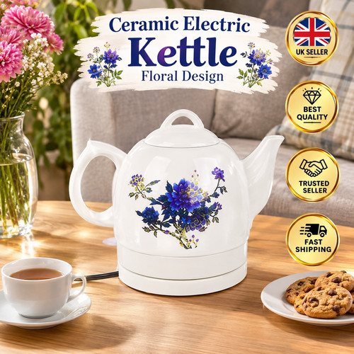 Ceramic electric kettle floral - ceramic,