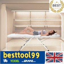 182cm Long Luxury Folding Massage Table Professional Massage Bed 3 Fold White UK