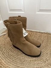 Zara Beige Brown Cowboy Boots