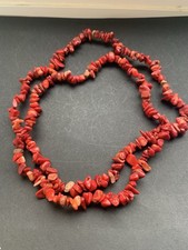 Natural Red Coral Chip Beads