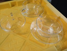 VINTAGE CLEAR 3 COFFEE CUPS