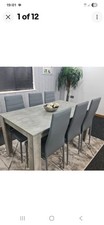 Grey Dining Table and 6 chairs