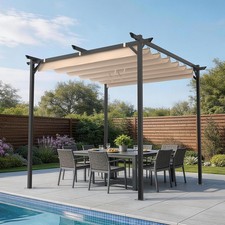 4x2 retractable pergola - 2.4x2.4m,