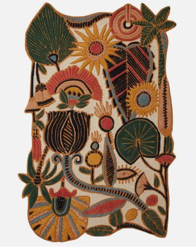 Modern beautiful floral rug - modern,