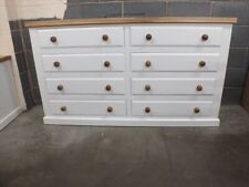 HAMPSHIRE PAINTED 8 DRAWER WIDE  CHEST- BESPOKE SIZES COLOURS AVAILABLE- WHITE