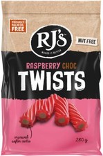 RJ'S Natural Soft Eating Licorice Raspberry Choc Twist NK 280g