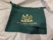 Holland And Cooper Emerald Green Dust/shoe Bag With Gold Engraved Studs