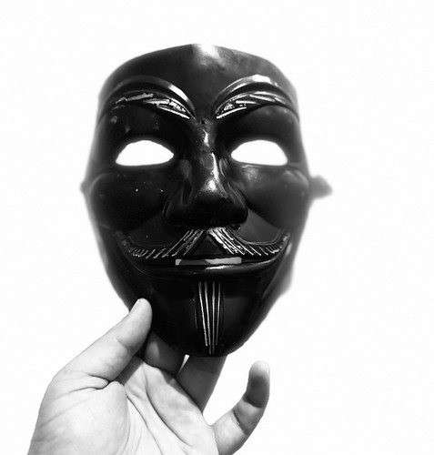 Black guy fawkes full face - black,