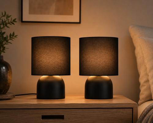 Pair touch table lamps - lamps, matt