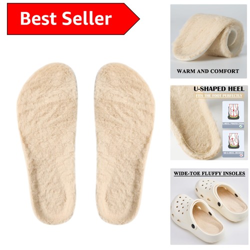Cream furry insoles for - furry,