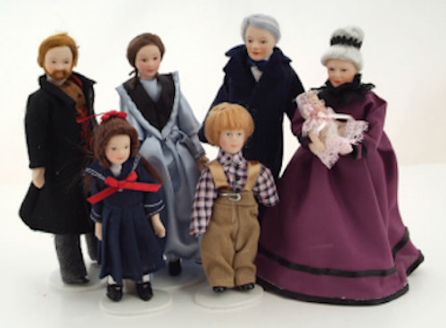 Dolls house victorian family - victorian,