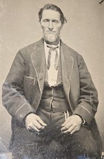 Antique Tintype Photo Man With Beard Suit Portrait Victorian Old