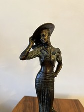 Art Deco Bronze Sculpture Of A Lady Signed F Preiss