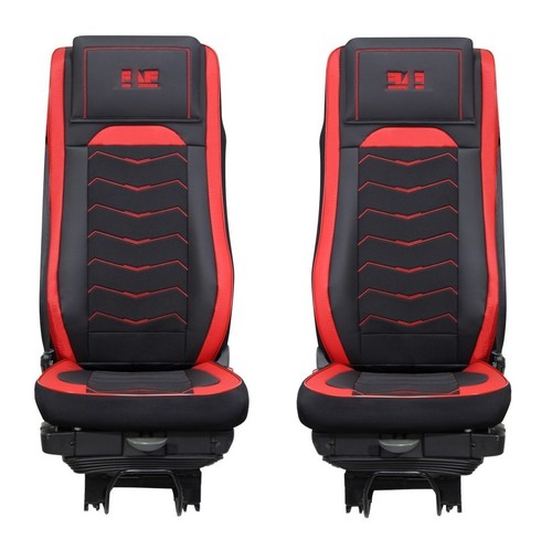 With red eco leather - red, leather+alcantara