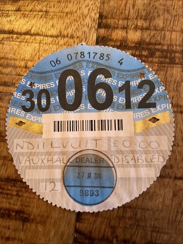 Old tax disc - old, june