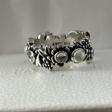 Genuine Retired Pandora ? Topaz Moonstone Natures Serenity Ring ? Size 52