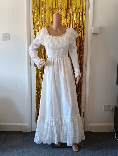 Vintage 1970s maxi dress white - vintage,