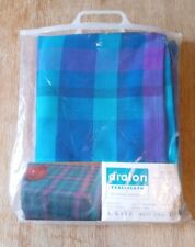 Vintage Dralon Tablecloth By A Ludwig Svensson 55" x 90" Blue Purple Checkered 
