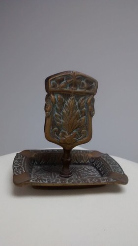 Brass matchbox holder with - matchbox,