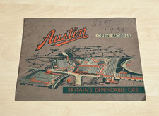 1936 Austin Open Models Britain's Dependable Car Brochure Sports 2 Seater Eton +