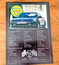 GINETTA G32 1990 - COLLECTIBLE FRAMEABLE ORIGINAL CLASSIC CAR ADVERT