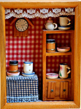 Vintage Dolls House Miniature  Kitchen Diorama Antique Furniture Miniature