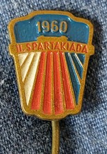 Vintage Enamel Pin Badge 1960 Spartakiada Gymnastics Games - Czechoslovakia