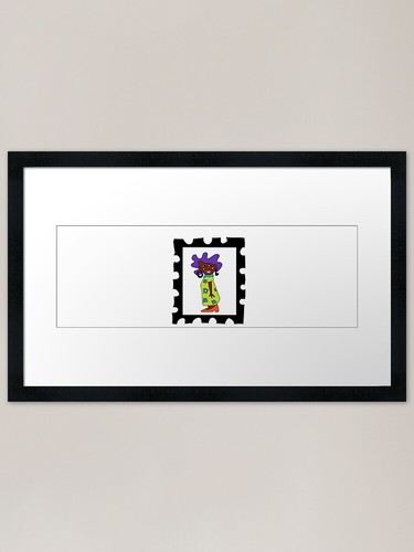 Postcard stamp framed art - framed,