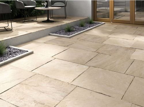 Indian sandstone riven buff - indian,