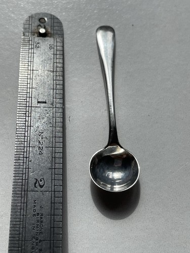 Silver mustard spoon haseler - mustard, spoon,