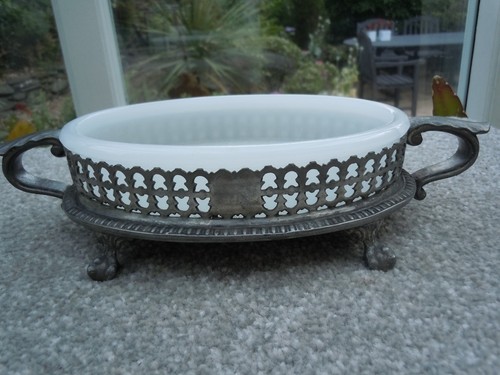 Vintage milk glass dish - , in