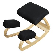 Black Kneeling Chair Wooden Posture Stool Ergonomic Home Office Desk Chair New