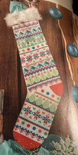 Fair Isle Style Christmas Stocking Cross Stitch Chart Only