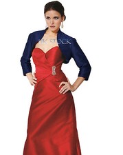 Red/BLue/Black Soft Satin Bolero/Shrug/Jacket/Stole 3/4 Length Sleeves XS S M L