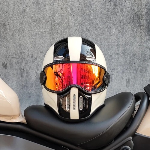 Retro motorcycle helmet - motorcycle, full