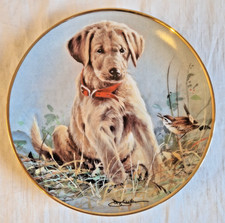 Franklin Mint Beautiful Limited Edition Plate Yellow Labrador Puppy Dog Eye...