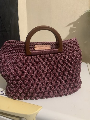 Handmade crochet handbag with - handmade,