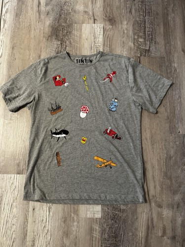 Tintin adult grey tshirt - tintin, size