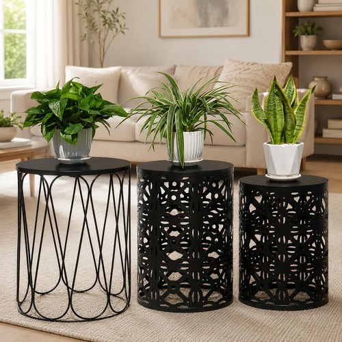 Metal nesting side - table, 3