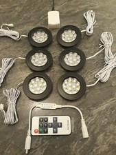 6x black 12V Interior LED Spot Lights For VW T4 T5  Camper Van Caravan Motorhome