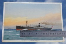 SS STORSTAD CANADIAN PACIFIC EMPRESS OF IRELAND POSTCARD ARTWORK W FRED MITCHELL