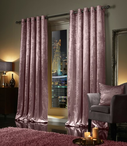 Crushed velvet curtains - crushed,