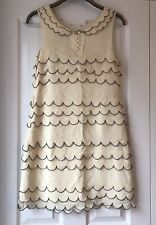 Ted Baker Lovely Cream Scallop Detail Dress - Size 2