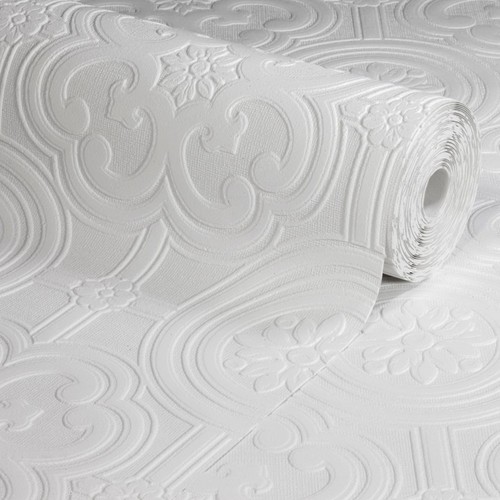 White paintable anaglypta - white,