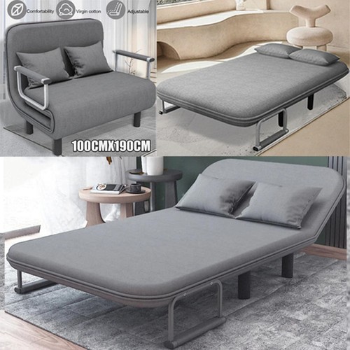 Double fabric sofa bed - fabric,