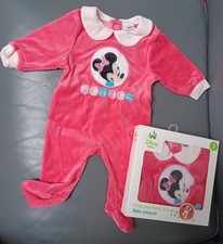 Disney Minnie Baby Girl babygro playsuit outfit warm pink winter NB 0-3-9-12 M