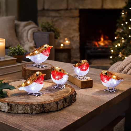 Led christmas robin - led,
