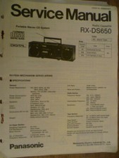 Panasonic  RX-DS650   Radio Cassette  Service Manual