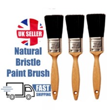 Classic 3 Piece Paint Brush Set Professional Decorating Pure Bristle DIY Brushes