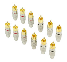 12 Pcs RCA Non-Solder Phono